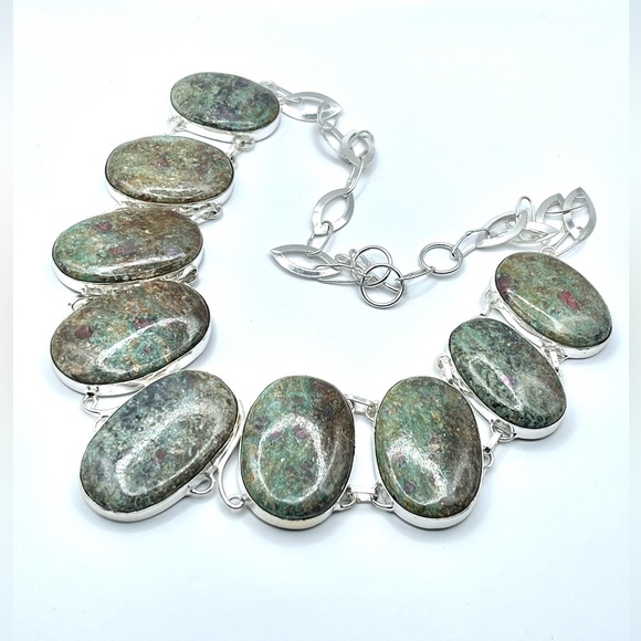 Ruby Fuschite “The Heart Stone” Necklace 18”-19” Adjustable - Picture 5 of 7